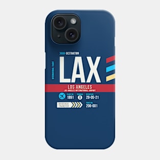 Los Angeles (LAX) Airport Code Baggage Tag Phone Case