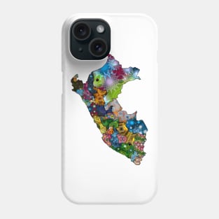 Spirograph Patterned Peru Regions Map Phone Case