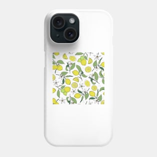 lemons on white Phone Case