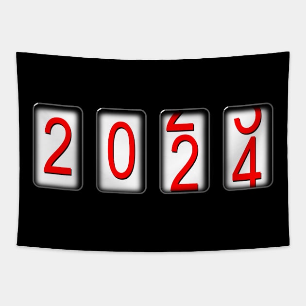 New  Year 2024 Holiday Countdown Tapestry by BoggsNicolas