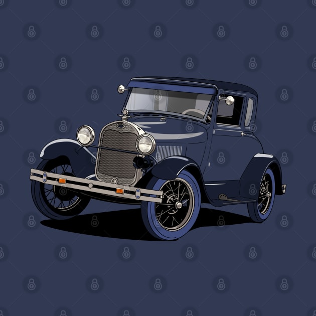 Model A Ford in blue/black by Webazoot