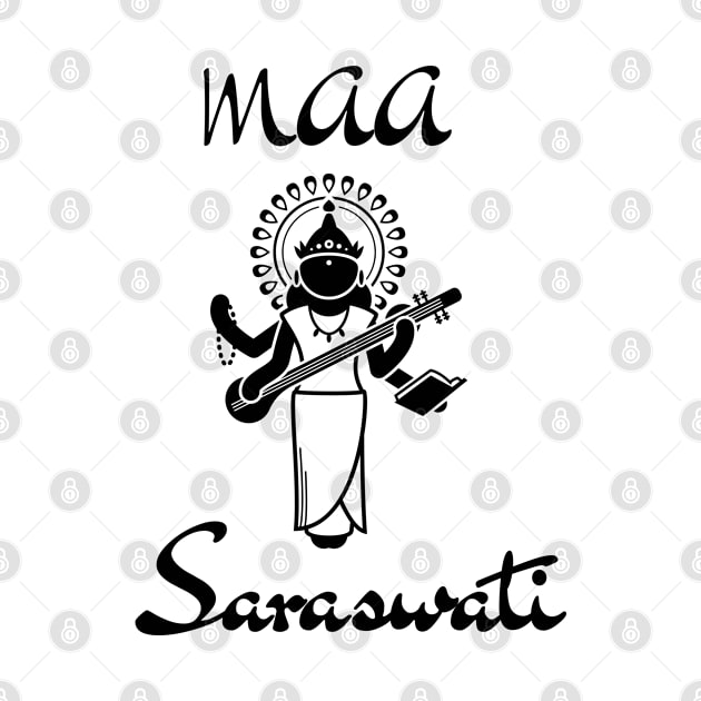 Maa Saraswathi, Hindu goddess, meditation, Namaste by johnnie2749