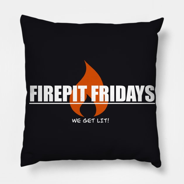 Fire pit Friday Pillow by AlstonArt