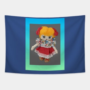 Doll illustration with frame Tapestry