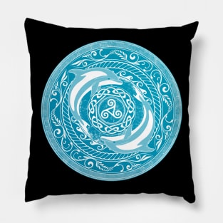 Celtic Dolphin and Celtic triskelion Pillow