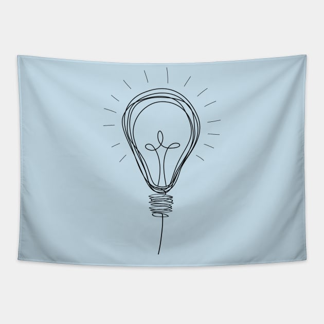 Idea | Lamp Light Bulb Sketch T-Shirt Tapestry by KarabasClothing