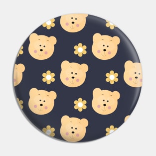 A Cute pattern with bears and flowers Pin