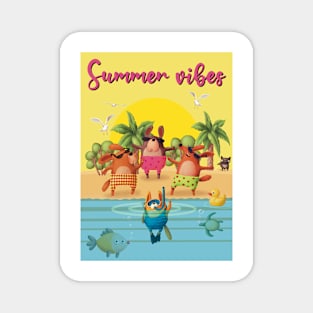 Summer vibes on the beach Magnet