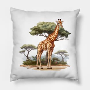 Watercolor Giraffe Pillow