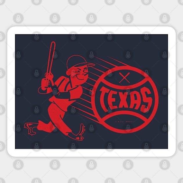 deadmansupplyco Vintage Baseball - Texas Rangers (Red Texas Wordmark) T-Shirt