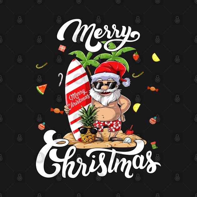 Merry Christmas Santa Hawaii T-Shirt by intelus