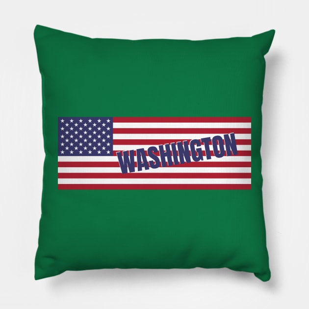 Washington DC State in American Flag Pillow by aybe7elf