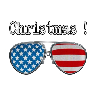 AMERICA PILOT GLASSES MERRY XMAS T-Shirt