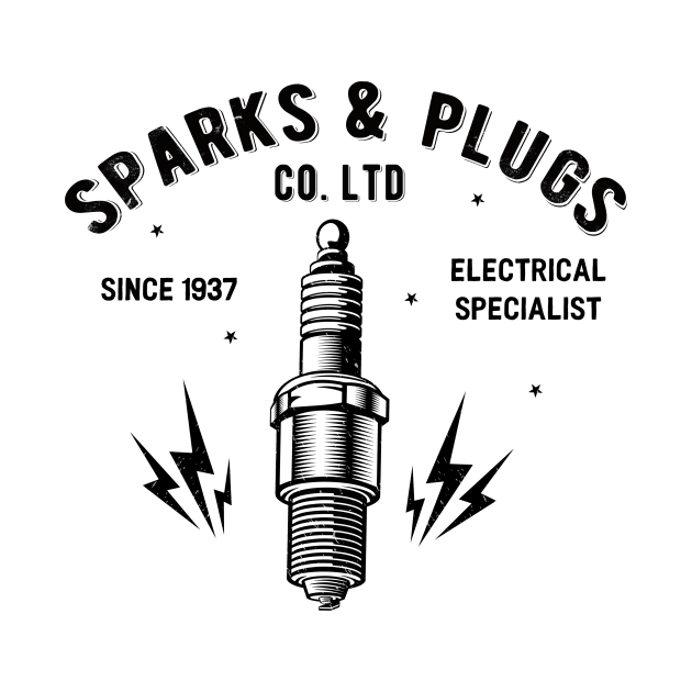 spark plugs retro sign by Kingrocker Clothing
