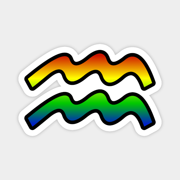 Aquarius Rainbow Pride Symbol Magnet by SillyStarlight