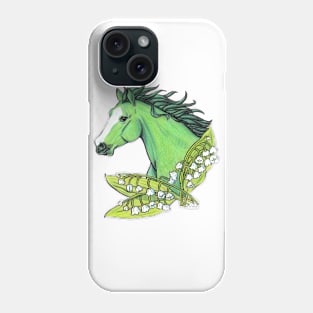 Emerald Horse with Lily of the Valley Phone Case