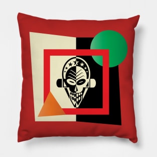 Black & white skull in Bauhaus style Pillow