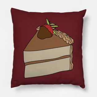 Strawberry Cake Slice by Courtney Graben Pillow