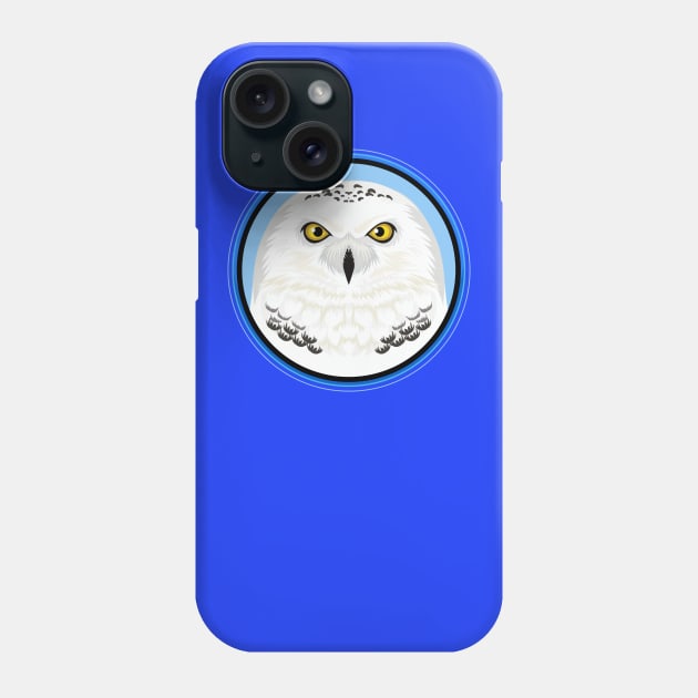 Snowy Owl Circle Phone Case by Peppermint Narwhal