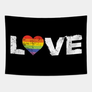 Love LGBT Rainbow Heart Tapestry