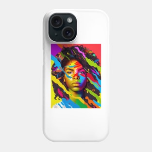 Colorful pop art style woman portrait Phone Case