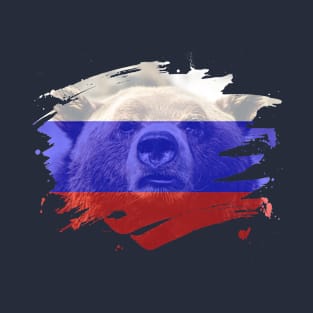 Russia Flag & Bear - Russian Pride Design T-Shirt