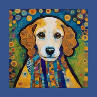 Gustav Klimt Dog with Colorful Scarf T-Shirt