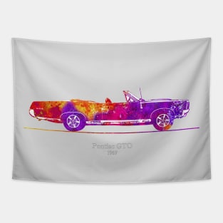 Pontiac GTO convertible 1967 - Colorful Watercolor Tapestry