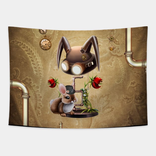 Steampunk, cute little bunny with hat Tapestry by Nicky2342