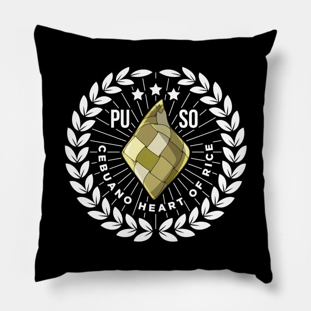 Puso Cebuano Heart Of Rice 2 Funny Gift Cebu Philippines Pillow by teeleoshirts