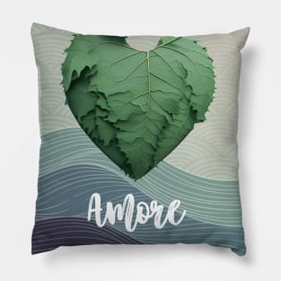 Love Nature No. 2: Amore Green Valentine's Day Pillow