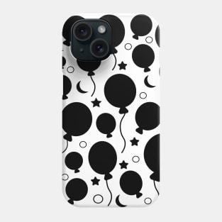 Black festive party balloons pattern Phone Case