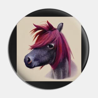 Shetland Pony Pink Maned Horse Pin