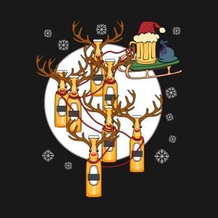 Reinbeer Christmas Santa Claus Reindeer Beer T-Shirt