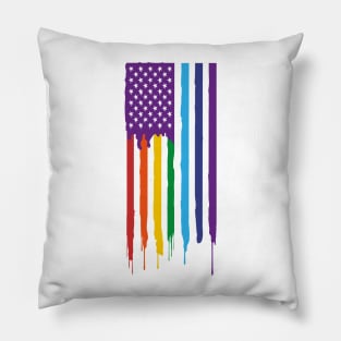 USA LGBTQ Pride Flag LGBT Gay Lesbian Straight Ally Pillow