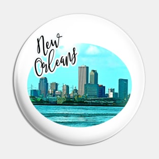 New Orleans Skyline (video game graphic style) Pin