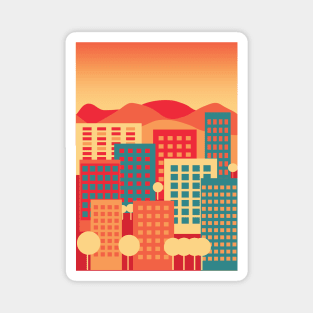 Warm colors of a cityscape Magnet