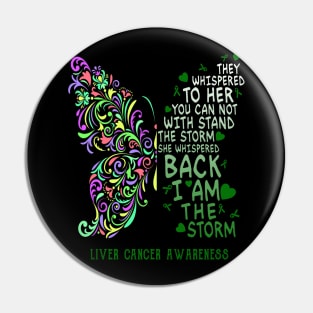 liver cancer butterfly i am the storm Pin