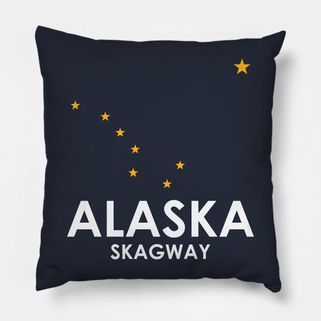 Skagway Alaska Alaskan Flag Stars for Cruise Pillow by KevinWillms1