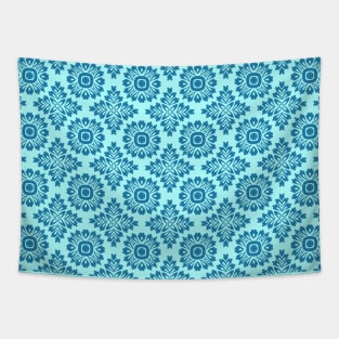 Flower ornament baroque 21102020 light blue Tapestry