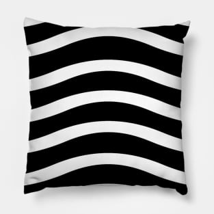 Black and white wavy line pattern Pillow