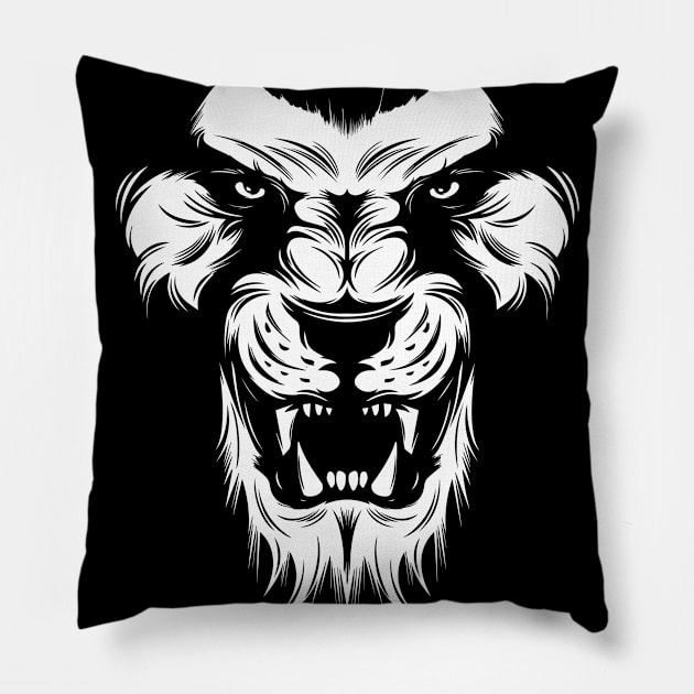 Lion Face Graphic Pillow by adik