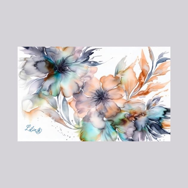 Watercolor and Ink florals3 by redwitchart