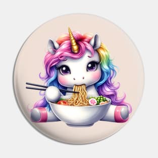 Unicorn Eating Ramen Pin