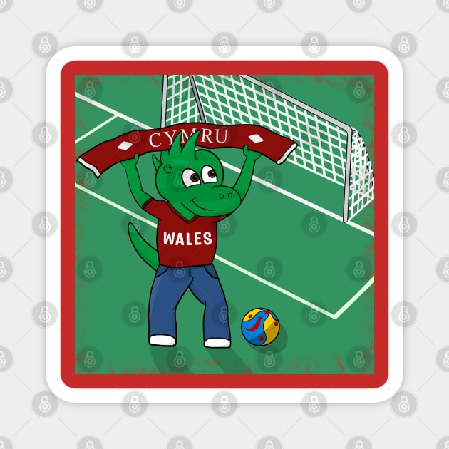 Dino Wales Football Fan Magnet by SNCdesigns