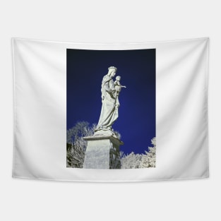 Infrared madonna and child statue Tapestry