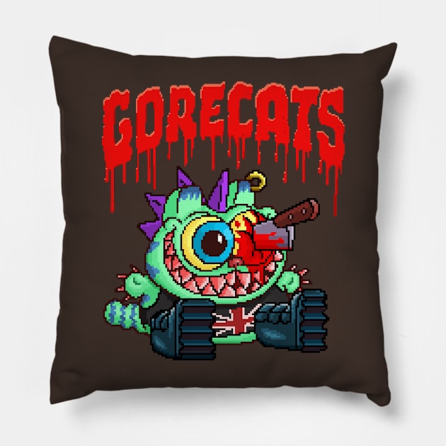 Punk cat Pillow by Gorecats