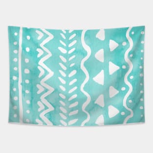 Loose boho chic pattern - aqua Tapestry