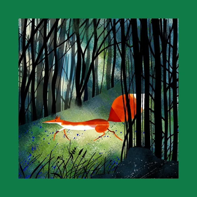 Red Fox in Forest by Scratch