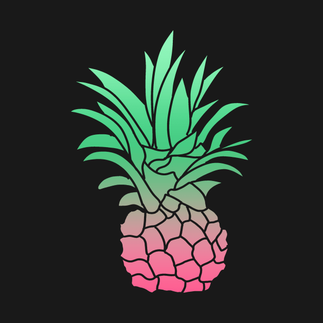 Pineapple Perfection & Pattern with Dots on Black Background by MarcyBrennanArt